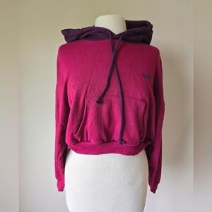 Levi's M womens Laundry Day Pink and Purple Cropped Hoodie Sweatshirt